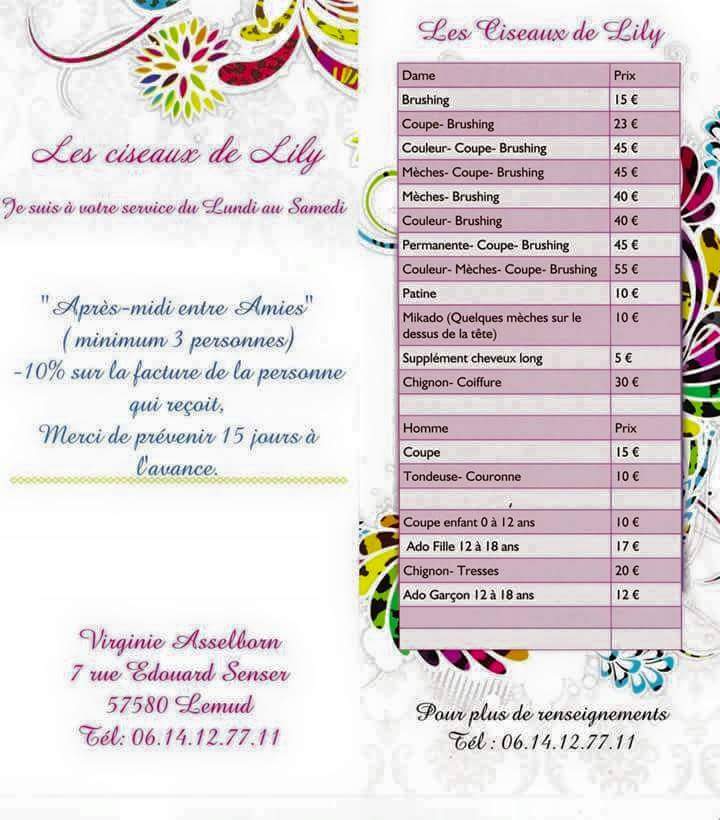 Tarifs LILY